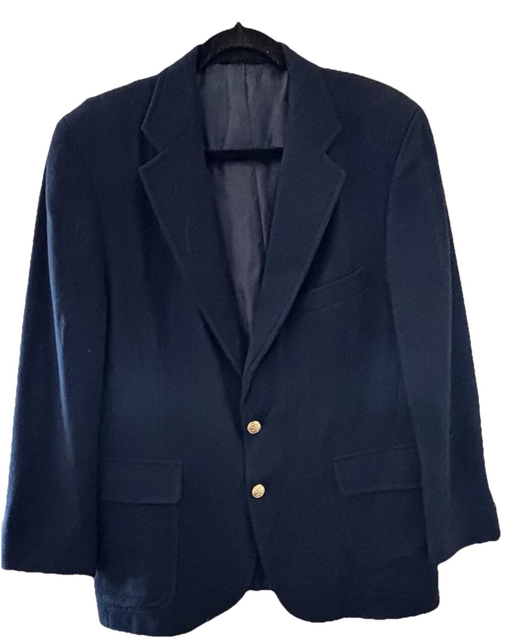 VTG Chaps Ralph Lauren Men’s Navy Blazer USA Union Made Wool Preppy Classic